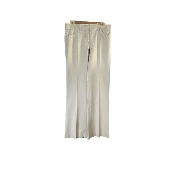 Theory C Westside ￼women’s tailored khaki tan flared pants s/ 4 - Picture 2 of 8